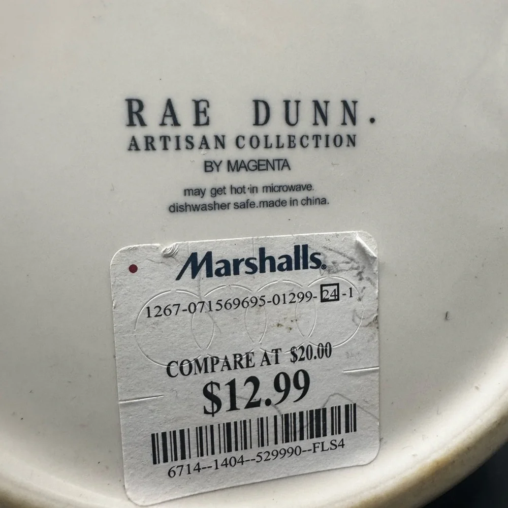 Rae Dunn Artisan Collection Ceramic Dog Treats Canister w/Crown Lid 9-1/2